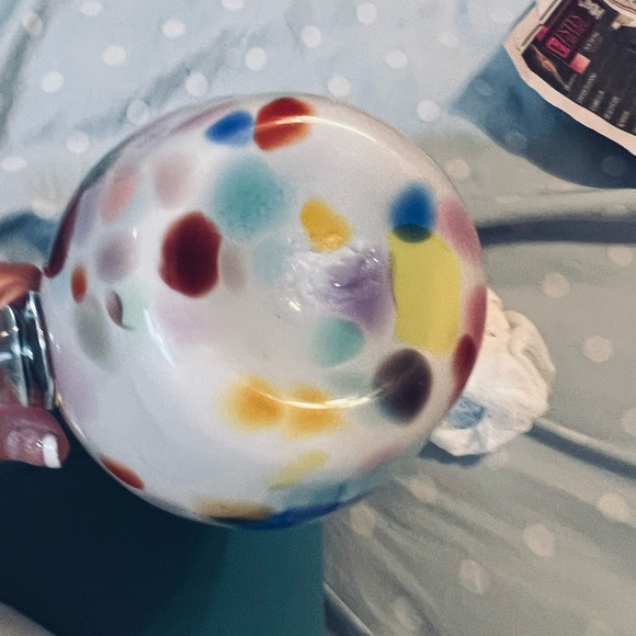 R. Foster hand blown glass confetti Art pitcher signed dated and has Pontil 14x8 - Picture 10 of 12